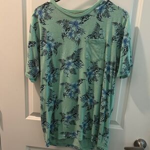Free Planet Green Floral Long Sleeve Tee